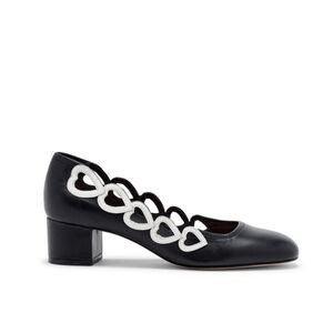 Cinq A Sept | Martine Block Heel Pump In Black/Ivory Size 8